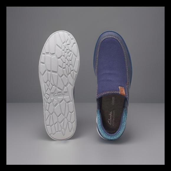 Clarks Men\'s Cantal Easy Navy Combi Vacation laid back summer loafers Sz11 main image 10